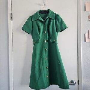 Bright green shirt dress